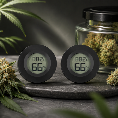Digitales Mini-Hygrometer mit Temperatur- und Luftfeuchtigkeitsanzeige für Growbox und Humidor